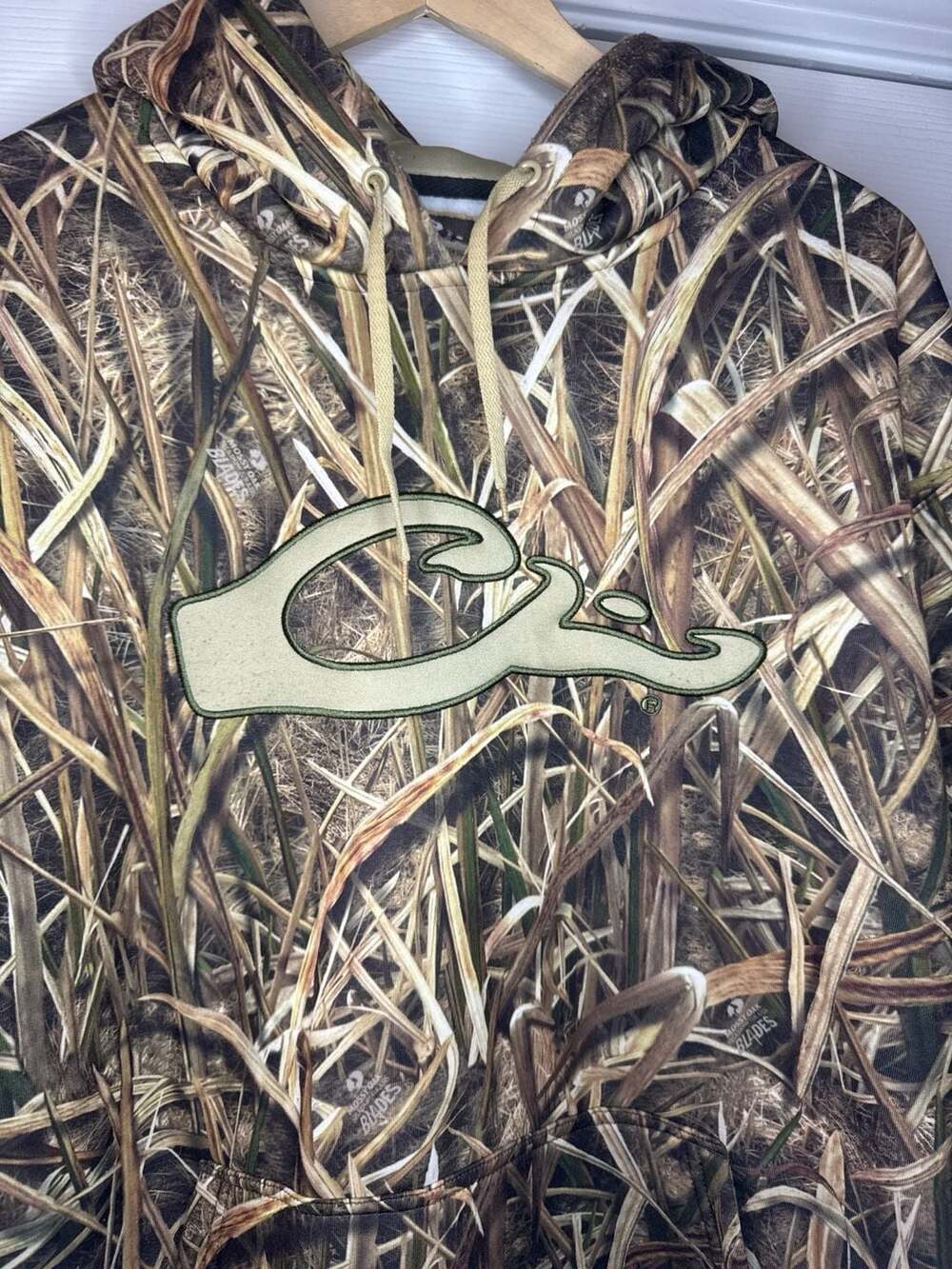 Drake Waterfowl Mossy Oak Shadow Grass Blades Camo Fleece Hoodie Size XL - Picture 2 of 6